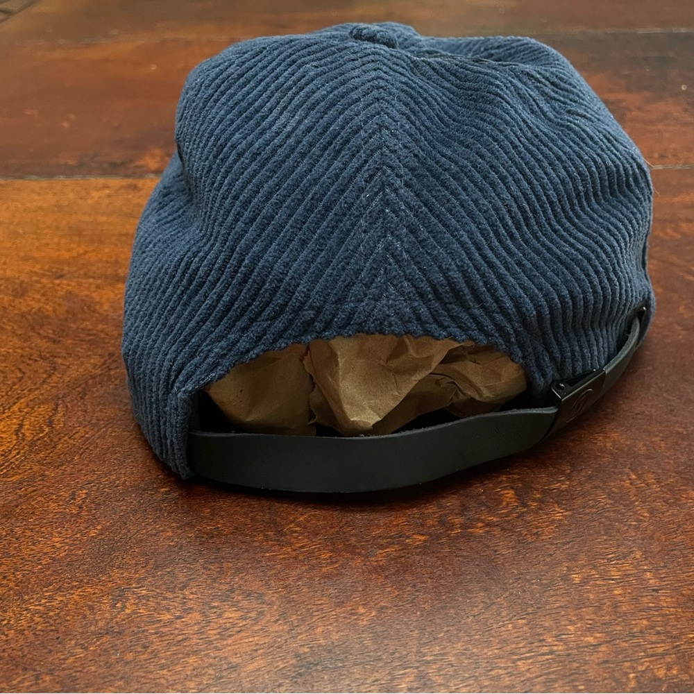 Blue Ribbed Corded Barstool Golf Adjustable Strap/Buckle Cap - Picture 6 of 11